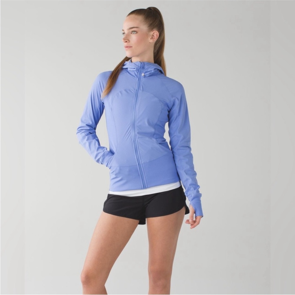 lululemon athletica light periwinkle blue hooded jacket